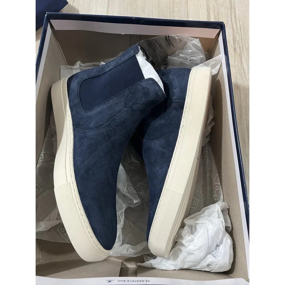 Polo Ralph Lauren Jermain Suede Leather Ankle Chelsea Boots Blue Size 7D